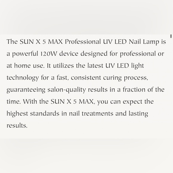 Sun X 5 MAX Professional UV LED Nail Lamp - Picture 6 of 7